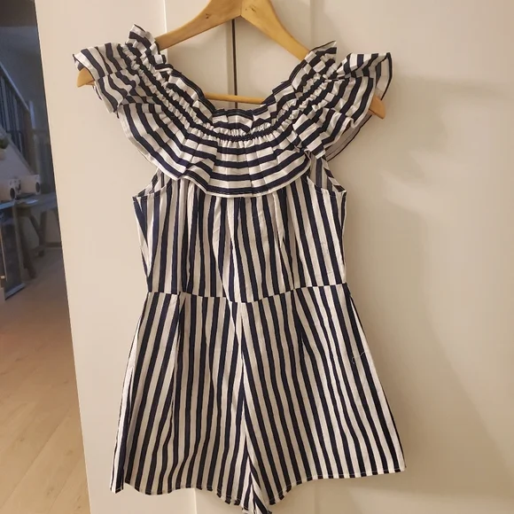 NWOT-SZ.6 Striped Jumper Navy & White - Picture 5 of 8